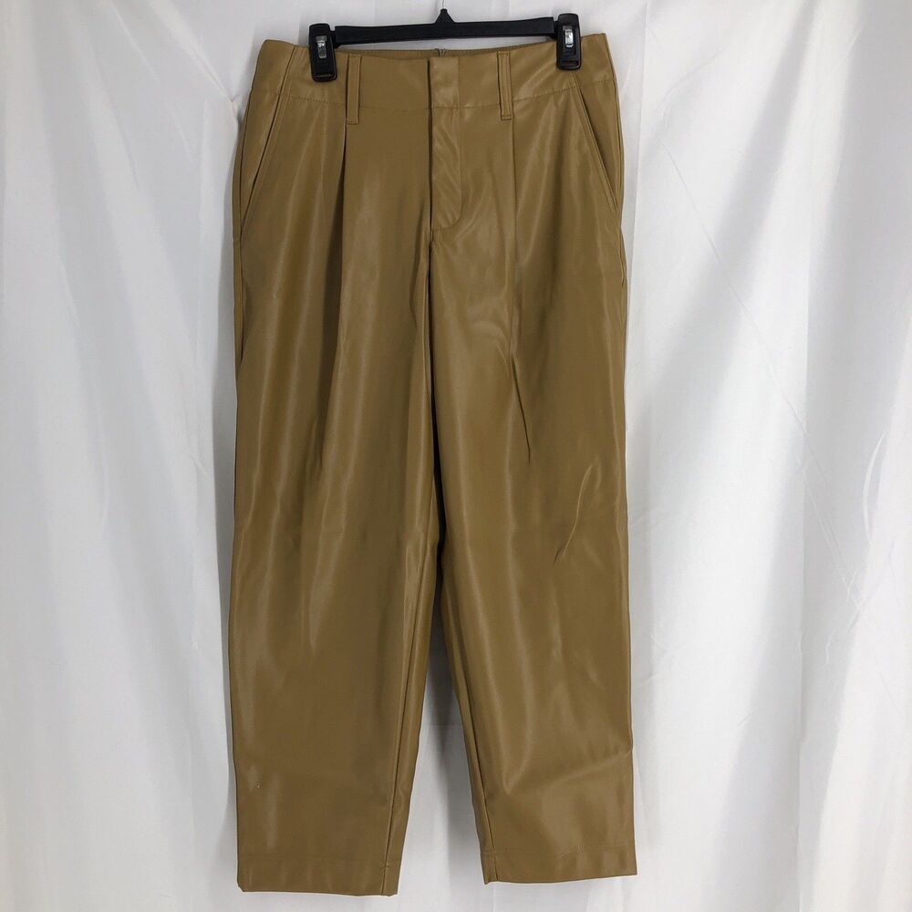 A New Day Women's Faux Leather Pants Size 8 Tan Brown